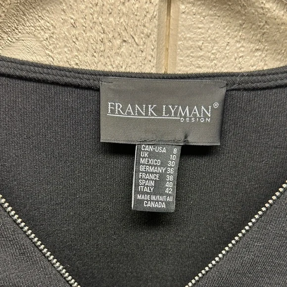 Frank Lyman Design Black V-Neck Ruffle Sleeve Blouse - Picture 3 of 5